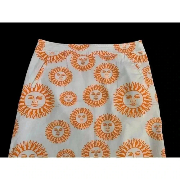J McLaughlin Orange & White Sun Skirt Size 8 - Picture 2 of 12